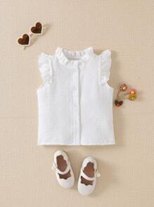 Souflis Souflis 女婴荷叶边无袖衬衫背心，夏季 - 白色 - 查看 6