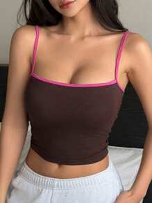 DAZY Contrast Trim Built-In Padded Camisole Top