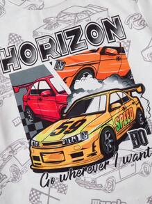 SHEIN 青少年男孩休闲简约圆领短袖 T 恤，日常穿着 - 彩色 - 查看 6