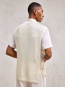 AKNOTIC Party Men's Oversized Round Neck Loose Knit Pullover, Suitable For Everyday Wear - Apricot - View 6