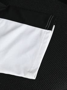 Manfinity Campus Court Polo a maniche corte con stampa di lettere e blocchi di colore da uomo