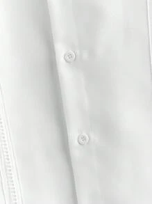 Manfinity VCAY Camisa de manga corta holgada de vestir casual tejida para hombre