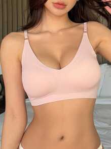 DAZY Wireless Padded Pushup Invisible Seamless Bra For Women Lingerie For Women - Pink - View 9