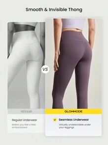 GLOWMODE 2 Packs Lightweight Invisible Flex Seamless Fit Mid-Rise Waist T-String Thong Underwear Daily Wear - Apricot - View 2