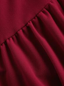 SHEIN MOD Plus Burgundy Solid Corset Structure Cami Dress - Burgundy - View 4