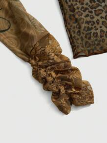 ROMWE J-Fashion Y2K Vintage Madonna Graphic & Leopard Print Sheer Tight Sexy Women Top