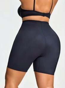 SHAPORA Plus Size Shaping High-Waisted Mid Thigh Shapewear Short Bottom Body Shaper Butt Lifter-Tummy Waist Thigh Control - Black - View 5