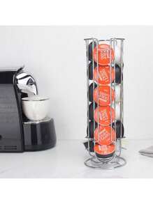 1PCI Ron Art Freestanding Storage Rack, 4.52"X12.79" Silver Coffee Capsule Holder Convenient Rack - Silver - View 2