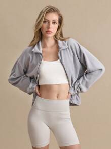 Jaqueta esportiva, moda minimalista casual para uso diário - Cinza - Ver 1