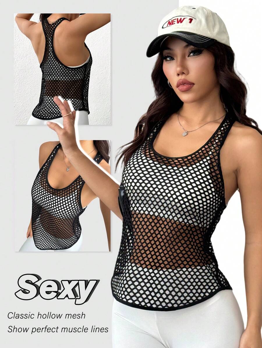 Easithlete FeatherFit™ Front To Back Crossover Cropped Topworkout Tank Top - Multicolor - View 1