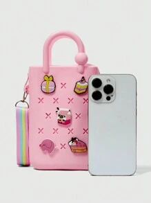 ROMWE Kawaii Women Cute Pink Handbag Shoulder Bag - Pink - View 4