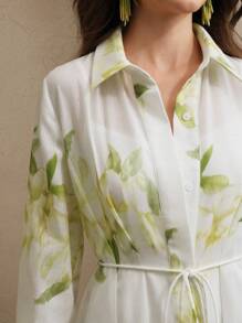 Anewsta 女式度假印花领带开合衬衫裙 + 吊带背心可拆卸二合一连衣裙