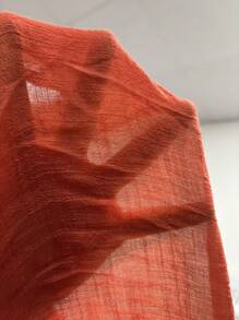 EMERY ROSE Plus Size Bohemian Style 3/4 Sleeve Linen Blend Shirt - Red - View 6