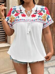 Breezaya Plus Size Women Casual Floral Print Shirt For Vacation