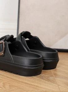 Cuccoo Women's Platform Hole Sandals, Black EVA Closed Toe Beach Slides Spring Shoes Spring Break Easter For Casual Beach Style - Black - View 6