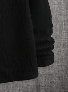 Manfinity VCAY Men's Knitted Crew Neck Raglan Sleeve Casual T-Shirt, Suitable For Autumn/Winter - Black - View 4