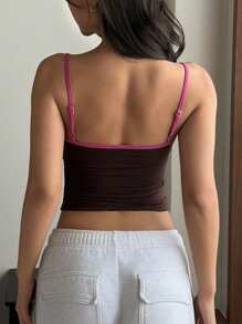 DAZY Contrast Trim Built-In Padded Camisole Top