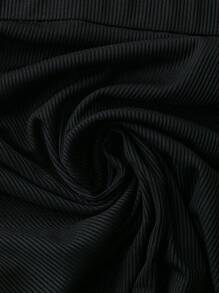 Franclia Plus 褶饰美人鱼下摆超长裙秋季 - 黑色 - 查看 3