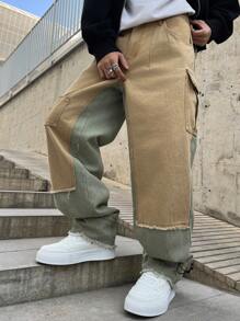 Manfinity EMRG Men's Button Front Pocket Casual Loose Jeans - Multicolor - View 7