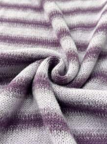 Calvaya 大码紫色渐变条纹半拉链圆领毛衣裙，独特设计展示领口，同时易于穿着，采用优质针织面料制成，柔软舒适，温暖，适合毕业典礼、节日、母亲节、万圣节、新年、情人节、感恩节、圣诞节、复活节、国庆节、舞会、除夕 - 淡紫色 - 查看 8