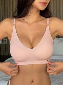 DAZY Wireless Padded Pushup Invisible Seamless Bra For Women Lingerie For Women - Pink - View 1