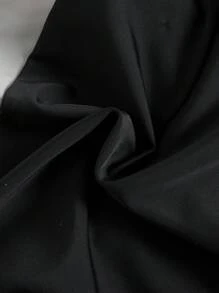 SHEIN Swim Women's Springbreak Beach Sports Professional Fitted Triangular Long Sleeve Black & Gray Zip-Up One-Piece Competitive Swimsuit - Black - View 5