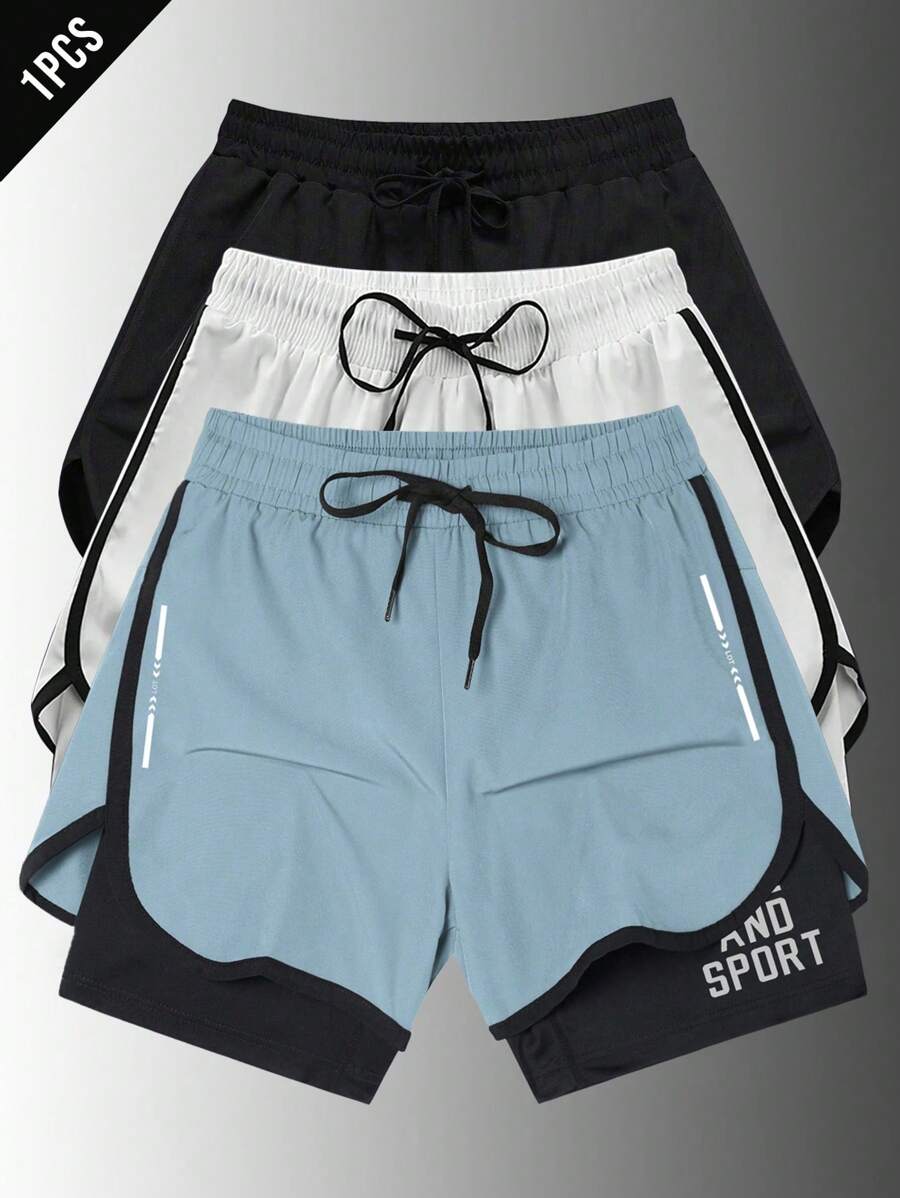 Gym Rark Pantalones cortos deportivos casuales con nudo delantero, estilo novio, para uso diario y gimnasio - Celeste - Ver 1