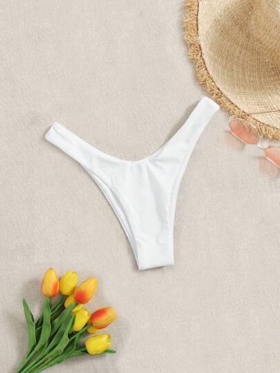 Swim Vcay Bottom de traje de baño sencillo de unicolor para damas en verano