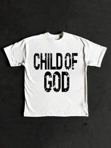 Manfinity Homme Manfinity Men's Crew Neck Short Sleeve Letter Print Simple Casual T-Shirt - White - View 3