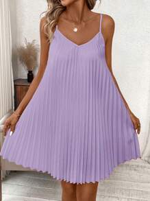 SHEIN Clasi Vestido largo plisado sin tirantes naranja, vestido coral, vestido de primavera