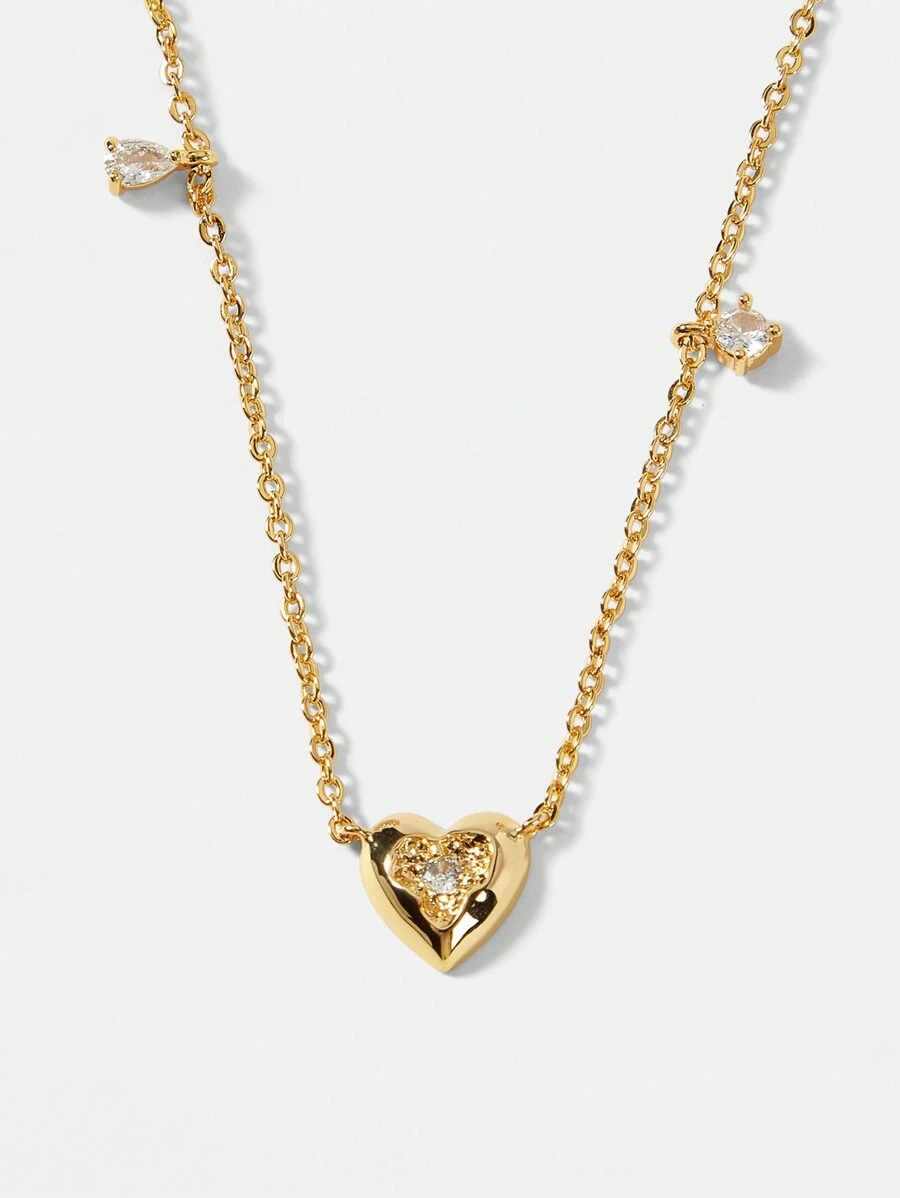 MOTF PREMIUM 18K GOLD PLATED HEART PENDANT NECKLACE - Yellow Gold - View 2