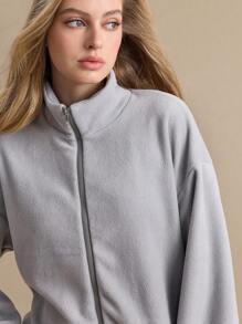 Jaqueta esportiva, moda minimalista casual para uso diário - Cinza - Ver 5