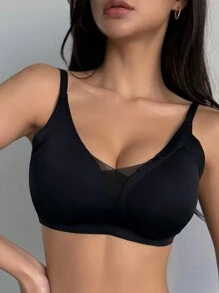 DAZY Sujetador inalámbrico sin costuras y sin acolchado ajustable para mujer, lencería para mujer - Negro - Ver 4