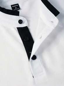 Manfinity Homme Men's Plain Front Button Casual Short Sleeve Polo Shirt Polo Shirts For Men