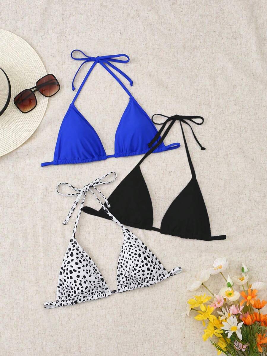 Swim Vcay 女士性感吊带比基尼上衣，适合夏季海滩度假 - 彩色 - 查看 1