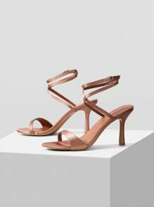 MOTF PREMIUM WOMEN'S MINIMALIST FASHION ANKLE STRAP HIGH HEEL SANDALS, SUMMER FOR CHRISTMAS - Bronze - View 4
