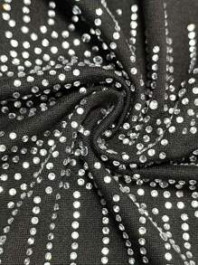 INAWLY 夏季大码休闲水钻字母图案短袖 T 恤