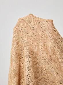 EastFlair 女士前系带休闲衬衫，简约时尚日常穿着，春夏 - 卡其色 - 查看 7