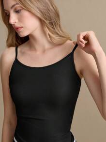 SHEIN 女士撞色边饰吊带背心和修身短裤运动休闲装 - 黑色 - 查看 5