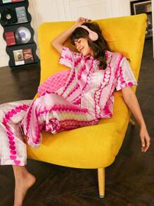 Chillnights Cute INS Colorblock Heart Pattern Women Sleepwear Set - Pink - View 5