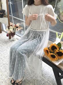 DAZY Đầm ren dài đến bắp chân cho nữ Đầm suông Đầm dạ hội - trắng - Xem 4