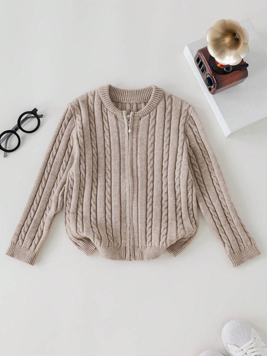 PrepCrw Young Boys Cardigans Simple Fashion Daily Casual - Beige - View 1