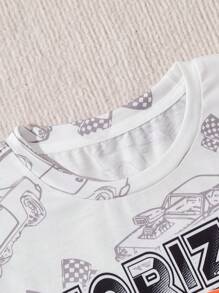 SHEIN 青少年男孩休闲简约圆领短袖 T 恤，日常穿着 - 彩色 - 查看 3