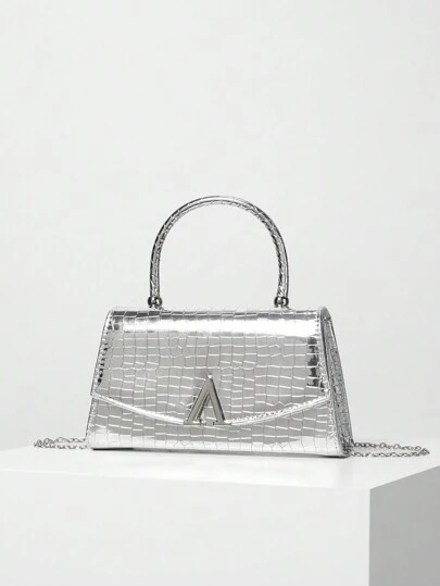 Women's Solid Color Mini Square Satchel Evening Bag, Elegant Dinner Chain Bag For Women,Elegant,Exquisite Patent Square Evening Bag For Party Dinner Bag,Clutch Bag For Party Girl,Woman,For Female Perfect For Party,Wedding,Prom,Dinner/Banquet,Best Gift For Women's Clip Glitter Dinner Wallet For Carnival Wedding Handbag For Party And Prom