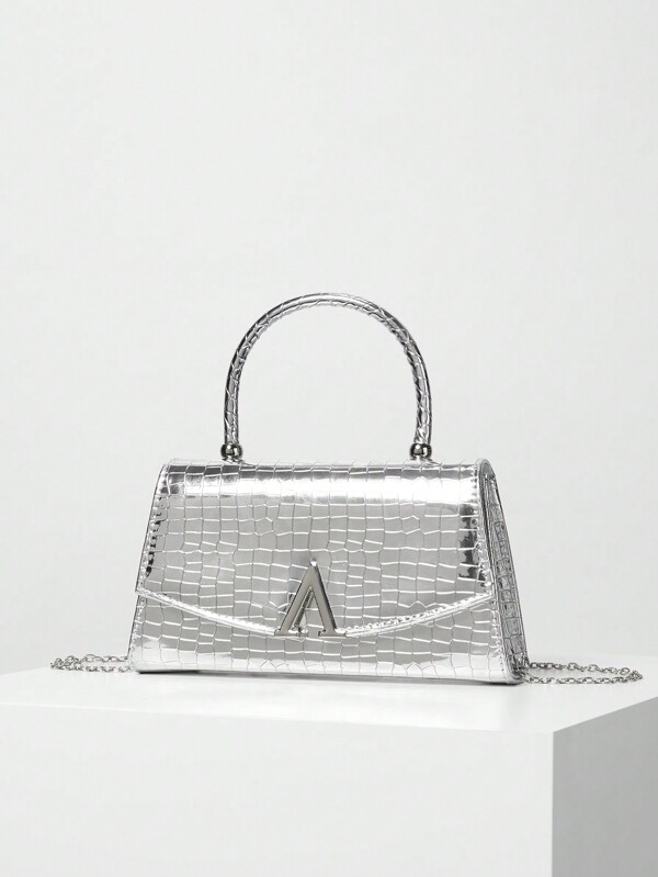 Women's Solid Color Mini Square Satchel Evening Bag, Elegant Dinner Chain Bag For Women,Elegant,Exquisite Patent Square Evening Bag  For Party Dinner Bag,Clutch Bag For Party Girl,Woman,For Female Perfect For Party,Wedding,Prom,Dinner/Banquet,Best Gift For Women's Clip Glitter Dinner Wallet For Carnaval Wedding Handbag For Party And Prom