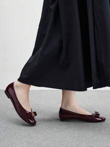 CUCCOO BIZCHIC Women Elegant Vintage Bow Decor Flats, Comfortable Office Commuting Shoes Spring Shoes Spring Break Easter - Coffee Brown - View 7