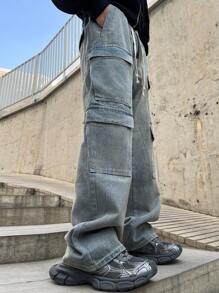 Manfinity EMRG Men's Simple Fashionable Casual Everyday Denim Jeans - Blue - View 7