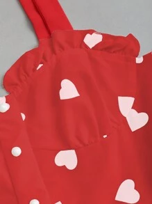 Sweetra Vestido corto de diario con estampado de corazón sencillo para mujer