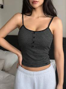 DAZY Top avec faux col rayé matelassé