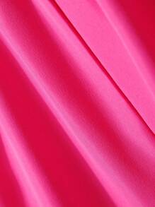 Teen Girls Vacation Casual Style Pink Chiffon Ruffled Blouse + Straight Leg Pants
